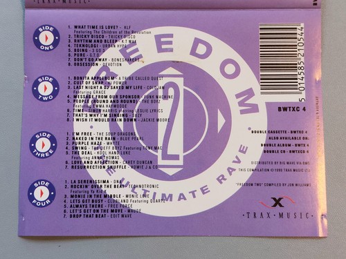 FREEDOM TWO -THE ULTIMATE RAVE COMPILATION " Sampler von 1990 " ( 2 MC ), MC tap - Picture 2 of 2