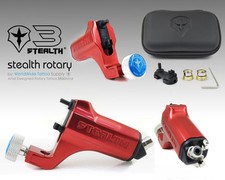 STEALTH Ver. 3 Rotary Tattoo Machine Motor Liner Shader Bearings RCA Case RED