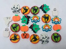 Halloween Erasers Lot Pumpkins Witches Cats Ghosts Skulls Trick or Treat BIN 6