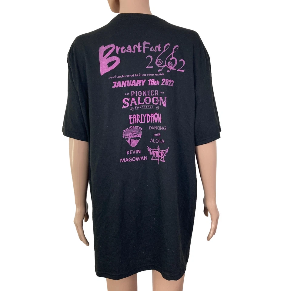 Camiseta Breastfest 2022 Hombre XL Negra Púrpura Investigación del Cáncer Elastizada Foto 2 de 4