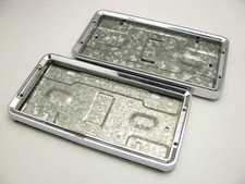 X2 Vintage Dietz Chrome-plated Steel License Plate Frame Holder Bracket