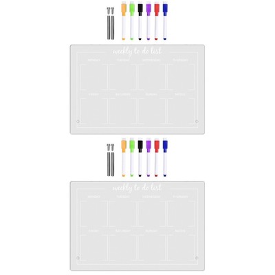  2 Sätze von Acryl Memo Writing Board Transparent Memo Board Desk Acryl Board