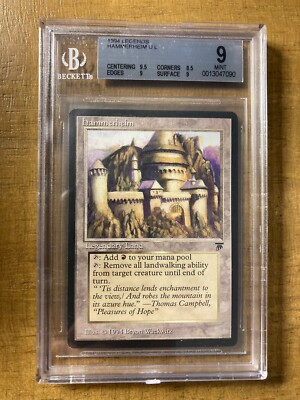 Magic The Gathering HAMMERHEIM Legends BGS 9 MINT 1994 Legendary Land ...
