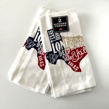 Ritz 2 Piece Ultra Asborbent Texas State Kitchen Towel Set Lone Star State