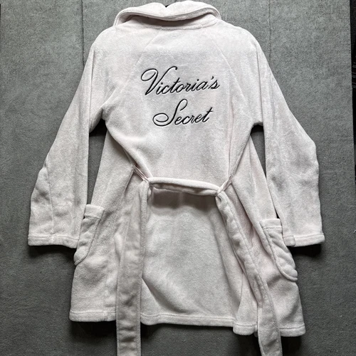 UNDERCOVER Vestaglia Victorias Secret peluche donna XS rosa pallido con cintura casa cappotto vestaglia