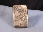 AESTHETIC ERA BAMBOO & BIRD ANTIQUE VESTA CASE SILVER PL MATCHSAFE MATCH BOX