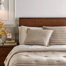 2 Pack/ Tonal Stripe Euro Throw Pillow Brown - Hearth & Hand with Magnolia