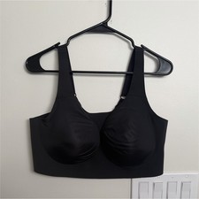 Evelyn Bobbie Structured Seamless Scoop Bra 2XL Black Wireless Wide Strap Plus