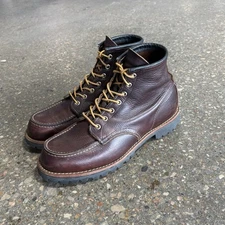 Red Wing #8146 Roughneck Heritage Brown Leather Moc Toe Boots USA Size 10.5D