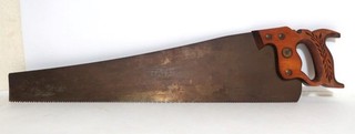 vintage STANLEY Professional Saw 22" CHERRY WOOD HANDLE SW Sweetheart #822