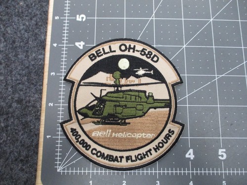Bell OH-58D Helicopter Patch 400K Combat Hours, Embroidered, Sew/Iron-On, Flight