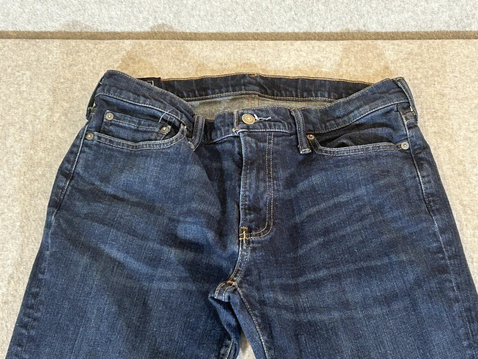 Abercrombie Fitch Jeans Mens 32x34 Blue Kennan Straight Stretch Denim Dark Wash - Image 2 of 4