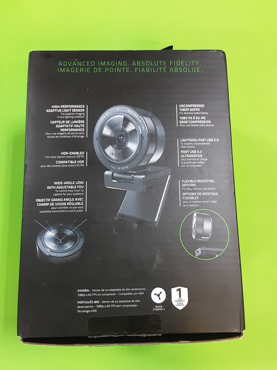 Razer Kiyo Pro Streaming Webcam: 1080p 60FPS - Black (‎RZ19