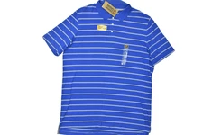 NEW The Foundry XLT Blue Double Stripe Quick-Dri Easy Care Fade Resistant Polo