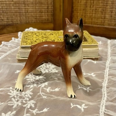 Vintage Porcelain Ceramic Boxer Dog Figurine