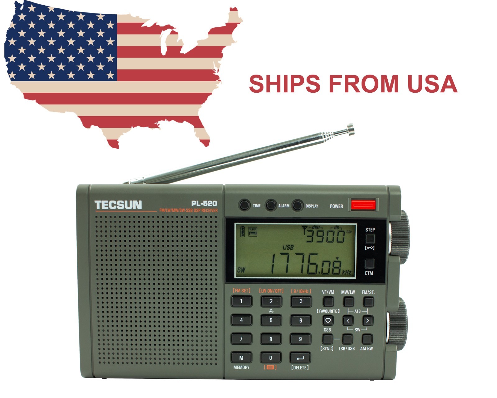 TECSUN PL-520 PLL DSP SSB Multi Band Radio  **EXPORT VERSION