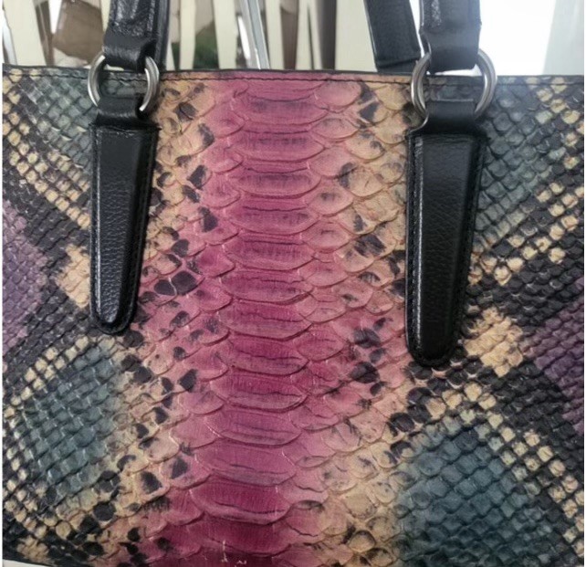 COACH PYTHON EXOTIC LEATHER MINI TOTE•HOT PINK PU… - image 3