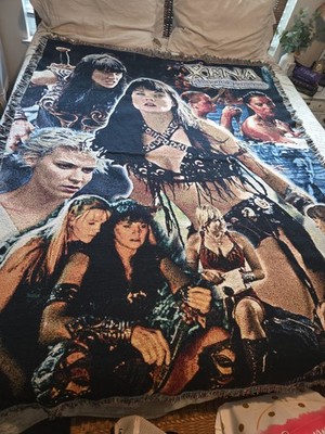 Vintage 1998 Xena: Warrior Princess Woven Tapestry Throw - The Northwest Co. 