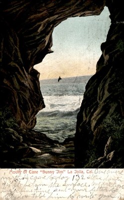 Mouth of Cave 'Sunny Jim', La Jolla, California - 1908 Postcard