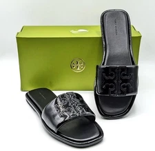 Tory Burch INES FLAT SLIDE (Perfect Black) Size 5