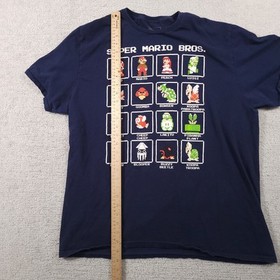 Super Mario Bros T-Shirt Mens 2X Mario NES Console Pixel Grid Boxes Graphic Tee