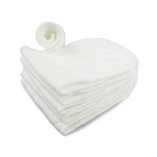 5Pcs Cotton Cloth Baby Diapers Inserts Liners 3 Layers Reusable Newborn Nappy L