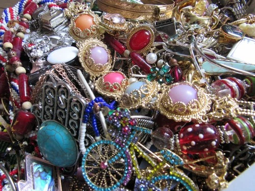 Vintage Large 13 lbs Costume Jewelry Now Wear Junk Art Craft Lot
