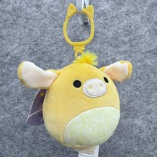 Squishmallows Gavyn The Donkey 4" Plush Clip Stuffed Super Soft Toy Yellow NEW