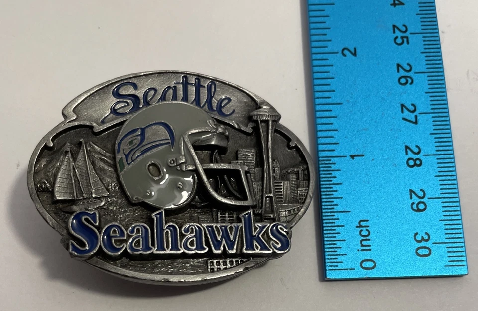 Hebilla de cinturón para hombre Seattle Seahawks edición limitada #363/10K de Siskiyou Vintage Foto 4 de 4