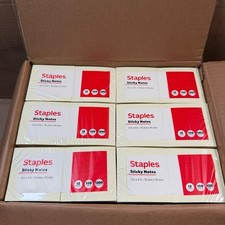 LOT 18 Packs Staples Recycled Sticky Notes 3x3 Yellow 21600 Sheets New Sealed
