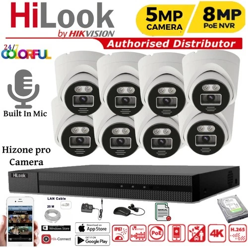 Hikvision 4K 8MP CCTV System NVR Kit 5MP ColorVu NightVision Audio POE IP Camera - Picture 2 of 31