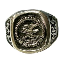 Vintage National Rifle Association Member Ring Size 12 