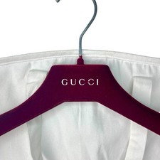 Authentic Gucci Logo Luxury Garment Bag + Velvet Hanger - White Zip Travel Dress