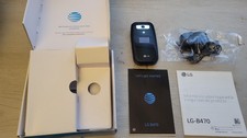 AT&T LB B470 Black Flip Phone w/ Box, 2 Chargers & SIM – Tested Working