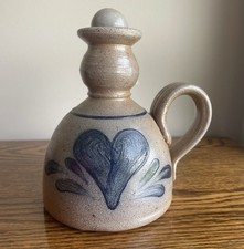 Lampe à pétrole Rowe Pottery NEUVE, 6" de haut avec boule de mèche ; émail au sel avec coeur