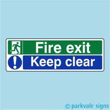 300mmx100mm British Standard Fire Exit Signs - ALL DIRECTIONS - FREE POSTAGE