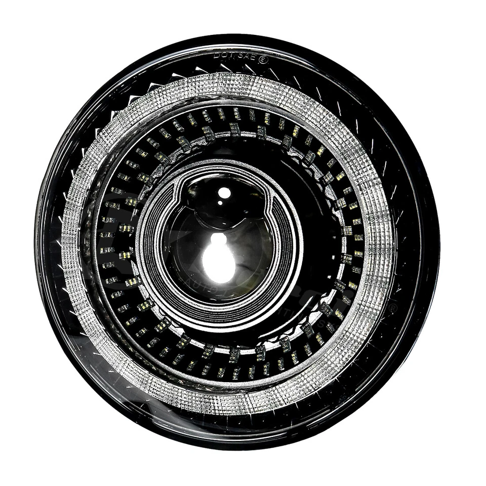 For VW Beetle 1950-1979 Round 7" inch LED Headlights with Halo Welcome Lighting Foto 2 de 4