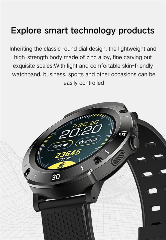 Monitor de sueño Reloj inteligente Bluetooth Pulsera Rastreador de actividad física Resistente al agua Foto 2 de 4