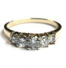 GIA 14k yellow gold .88ct 5 stone round diamond engagement ring 2.8g estate 7 — photo 1