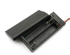 2 Slots AAA Battery Case Cover ON OFF Switch Power Storage Cases Box Holder 3V