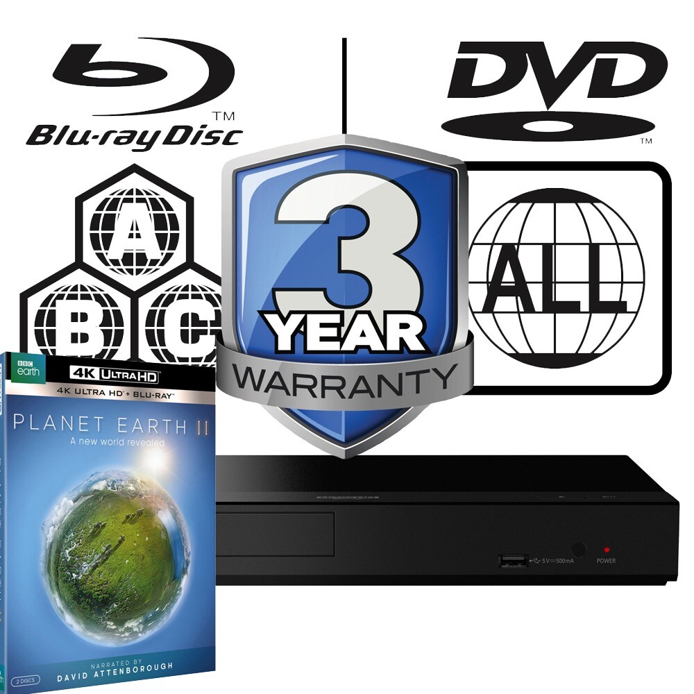 Panasonic Blu-ray Player DP-UB150 All Zone MultiRegion 4K & Planet Earth 2 UHD