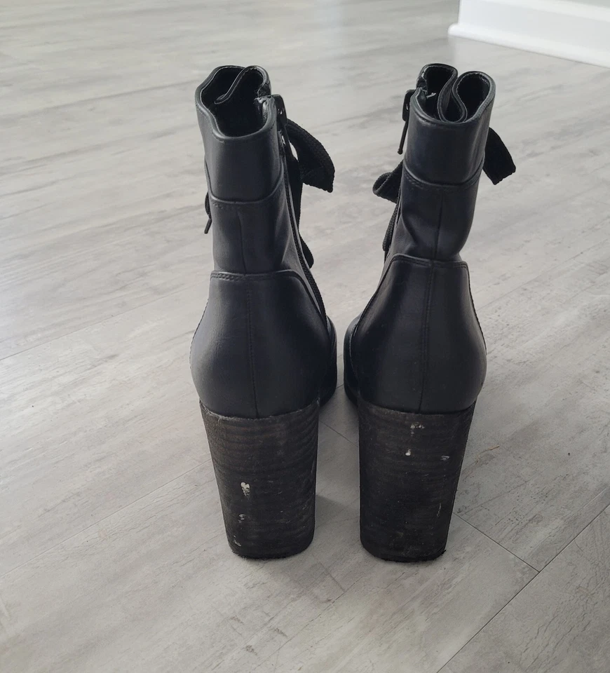 Call It Spring Boots Womens Size 7 Lace Up Victorian Ankle Booties Black - Image 4 of 4