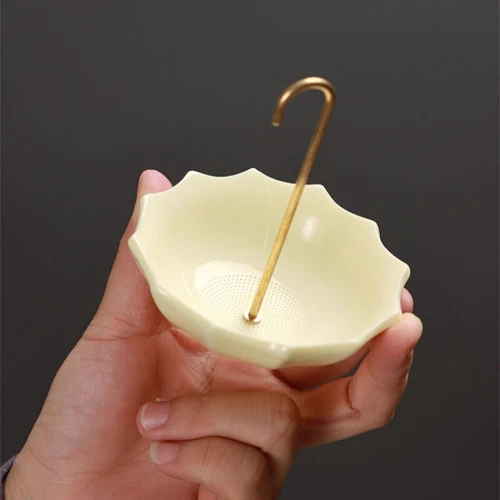 Creative Filter Net Porcelain Umbrella Design Ceramic Strainer To Filter Tea New - Picture 4 of 20