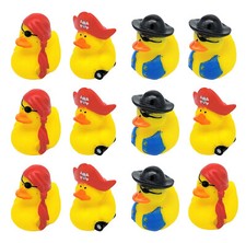 Pirate Rubber Duckies 2" Standard Size. 12 Pack Cute Duck Bath Tub Pool Toys