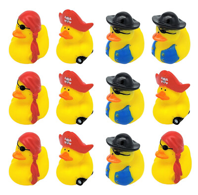 Pirate Rubber Duckies (2'') Standard Size. (12 Pack) Cute Duck Bath Tub Pool Toys