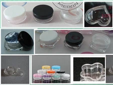 24 small cosmetic empty jar Pot sample container 0.1oz 3g various shapes colors