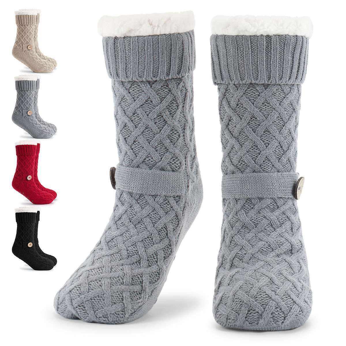 Women's Slipper Socks with Grippers Soft Fleece Lined Socks Winter Warm  Thick