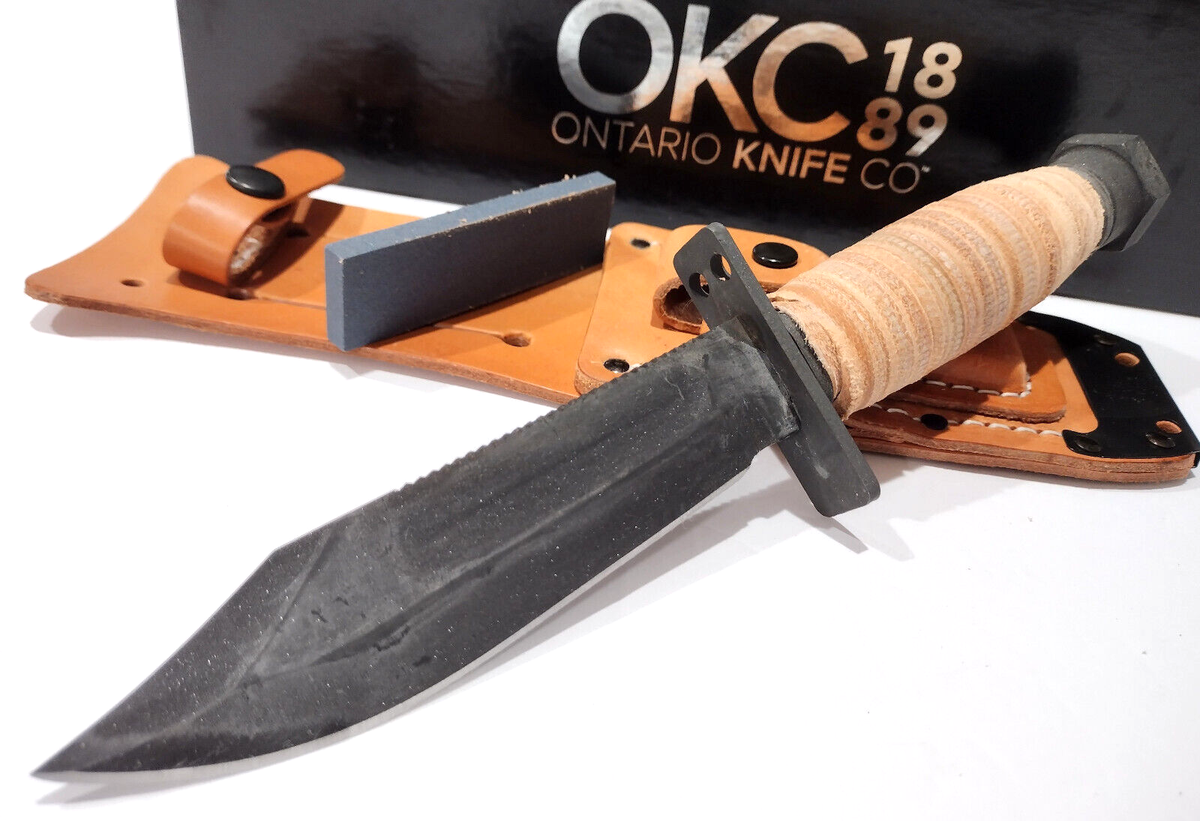 Ontario OKC USA 499 Air Force Stacked Leather Handle Combat