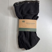 L.L. Bean Wellie Warmer Black Knit Warm Fleece Women's Size Large 10-11  NEW 