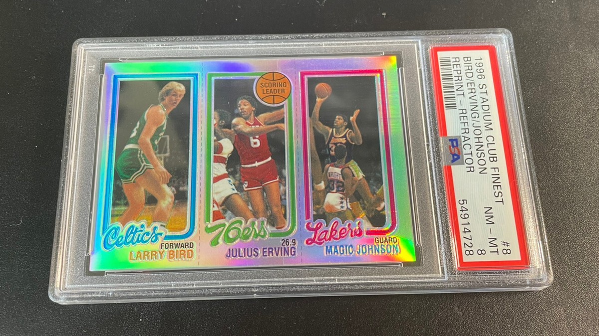 1996-97 Stadium Club Finest Refractor #8 Magic Johnson Bird Erving 